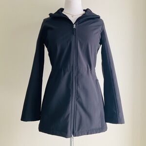 Izod Black Hooded Zip-Up Trench Coat